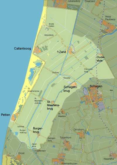 De plattegrond van polder Zijpe